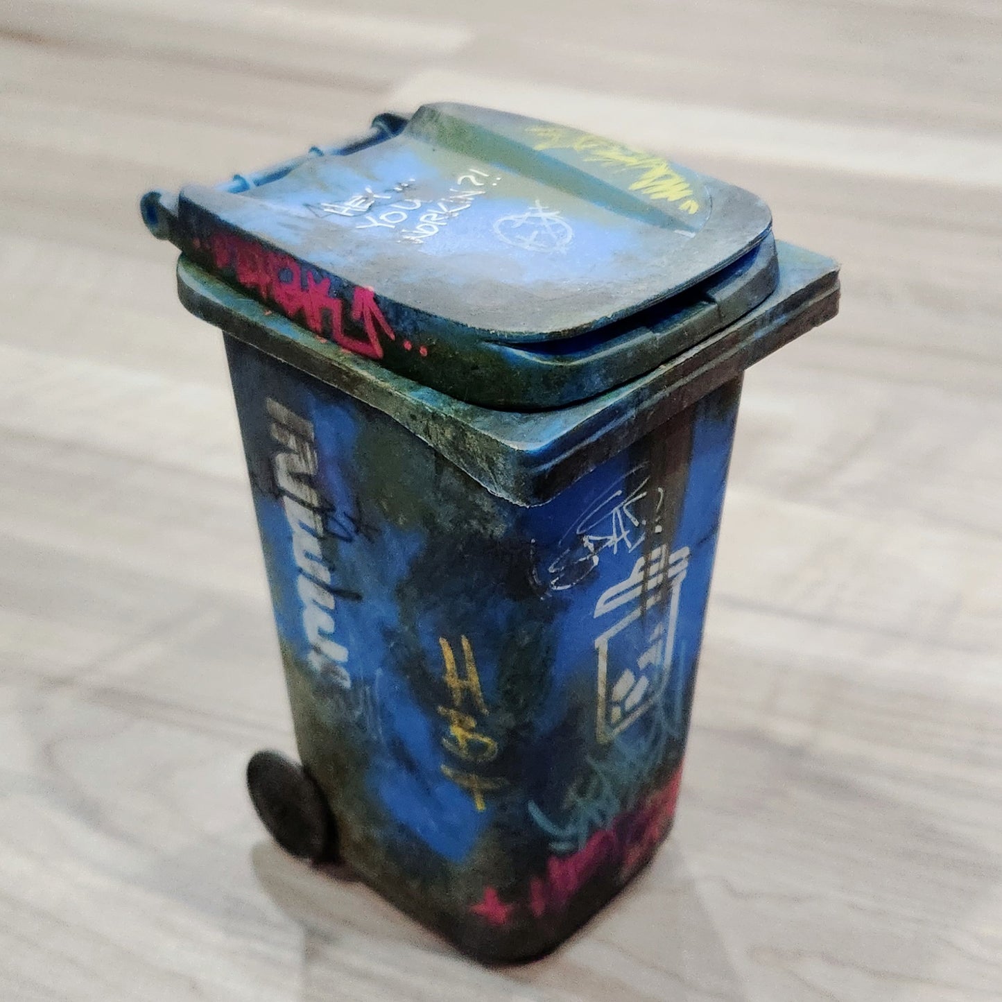 Weathered Garbage Can