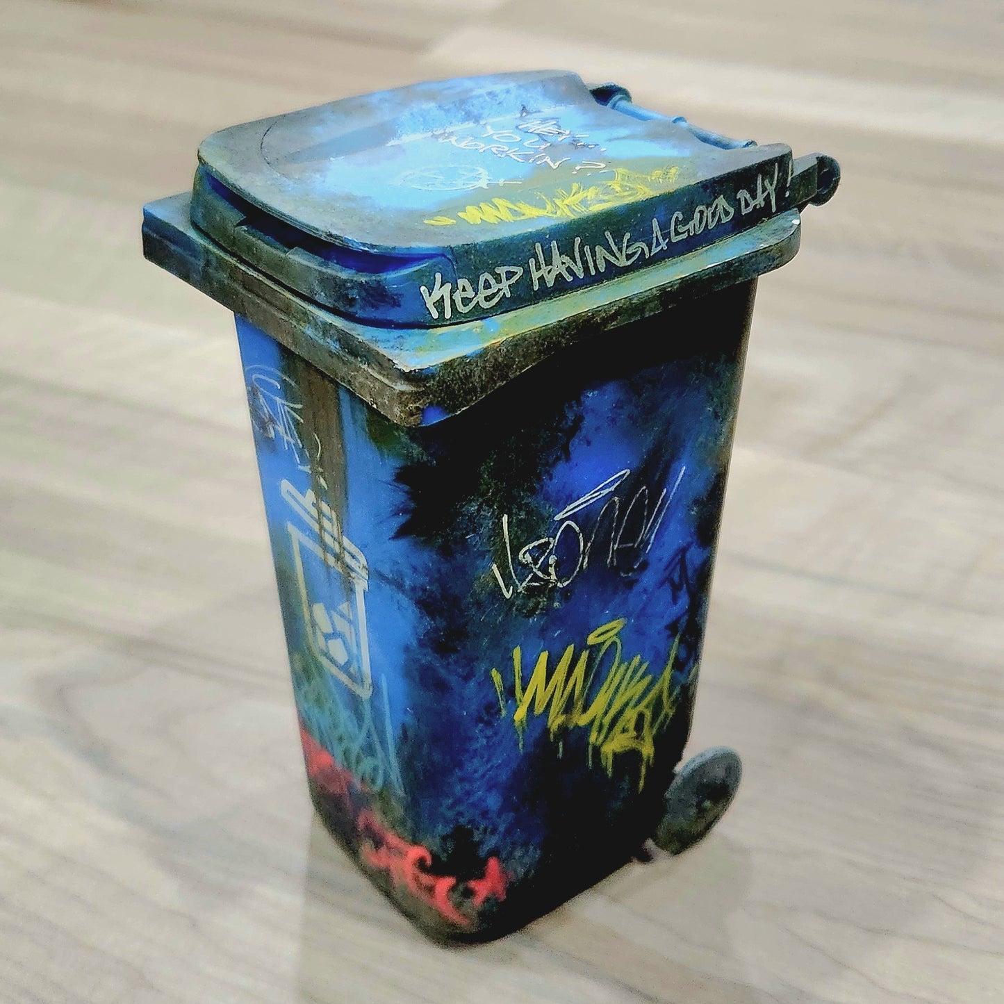 Weathered Garbage Can